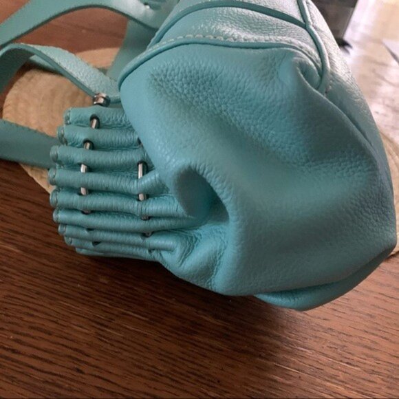 CNKW Genuine Leather Classy Teal Color Handbag - Picture 11 of 12